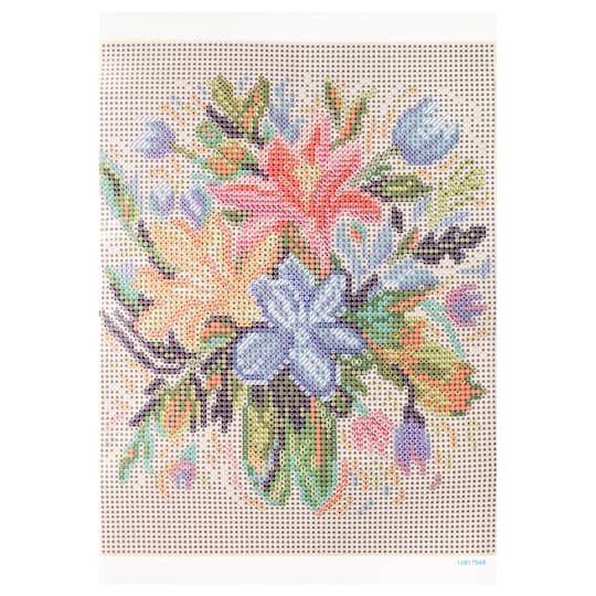 8.5" x 11" Pastel Flowers Diamond Art Kit with Wooden Frame by Make Market®